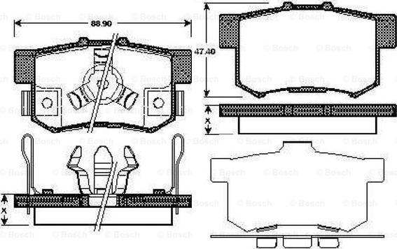 BOSCH 0 986 TB2 985 - Bremsbelagsatz, Scheibenbremse alexcarstop-ersatzteile.com