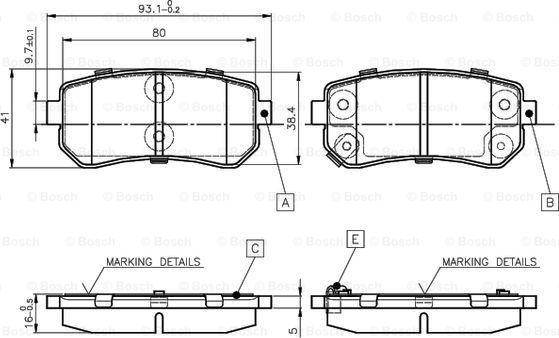 BOSCH 0 986 TB2 975 - Bremsbelagsatz, Scheibenbremse alexcarstop-ersatzteile.com