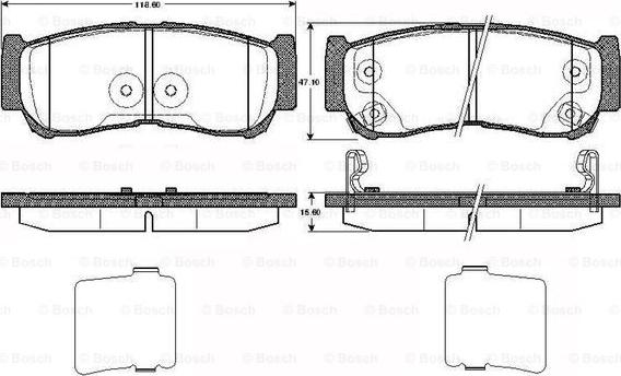 BOSCH 0 986 TB2 978 - Bremsbelagsatz, Scheibenbremse alexcarstop-ersatzteile.com