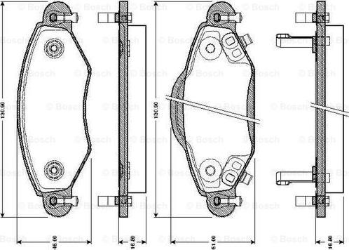 BOSCH 0 986 TB2 443 - Bremsbelagsatz, Scheibenbremse alexcarstop-ersatzteile.com