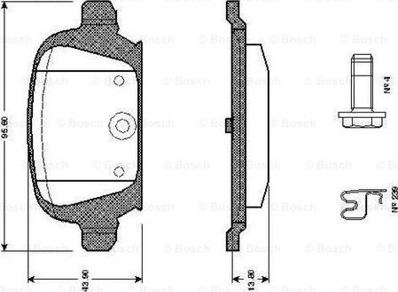 BOSCH 0 986 TB2 404 - Bremsbelagsatz, Scheibenbremse alexcarstop-ersatzteile.com