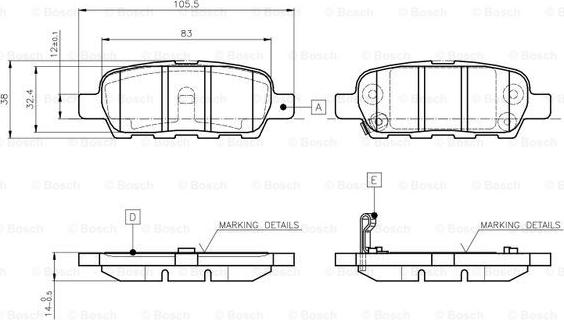 BOSCH 0 986 TB2 417 - Bremsbelagsatz, Scheibenbremse alexcarstop-ersatzteile.com