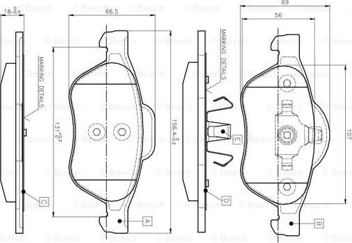 BOSCH 0 986 TB2 434 - Bremsbelagsatz, Scheibenbremse alexcarstop-ersatzteile.com