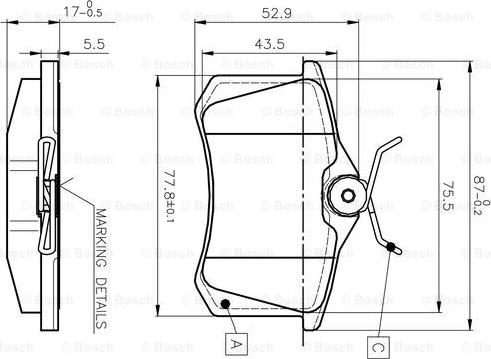 BOSCH 0 986 TB2 590 - Bremsbelagsatz, Scheibenbremse alexcarstop-ersatzteile.com