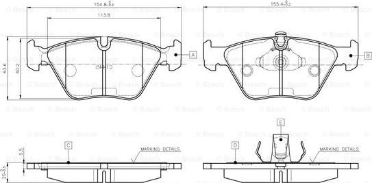 BOSCH 0 986 TB2 598 - Bremsbelagsatz, Scheibenbremse alexcarstop-ersatzteile.com