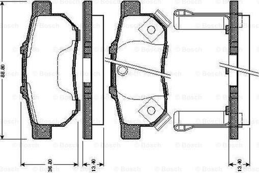 BOSCH 0 986 TB2 573 - Bremsbelagsatz, Scheibenbremse alexcarstop-ersatzteile.com