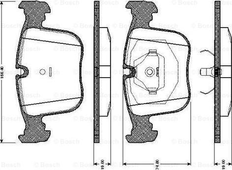 BOSCH 0 986 TB2 664 - Bremsbelagsatz, Scheibenbremse alexcarstop-ersatzteile.com