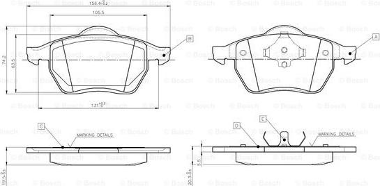 BOSCH 0 986 TB2 672 - Bremsbelagsatz, Scheibenbremse alexcarstop-ersatzteile.com