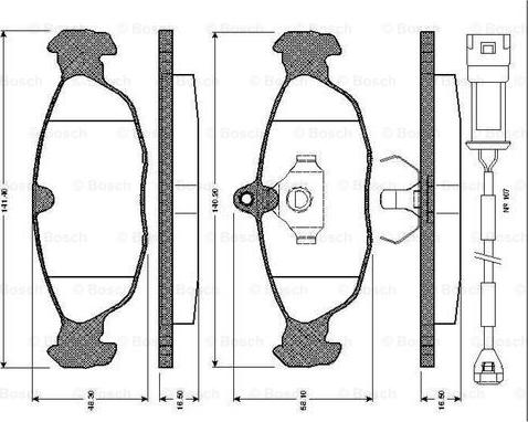 BOSCH 0 986 TB2 677 - Bremsbelagsatz, Scheibenbremse alexcarstop-ersatzteile.com