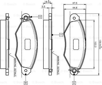 BOSCH 0 986 TB2 043 - Bremsbelagsatz, Scheibenbremse alexcarstop-ersatzteile.com