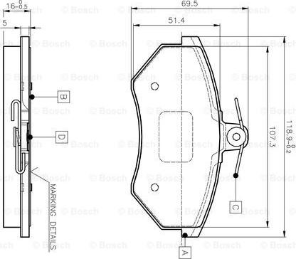 BOSCH 0 986 TB2 004 - Bremsbelagsatz, Scheibenbremse alexcarstop-ersatzteile.com