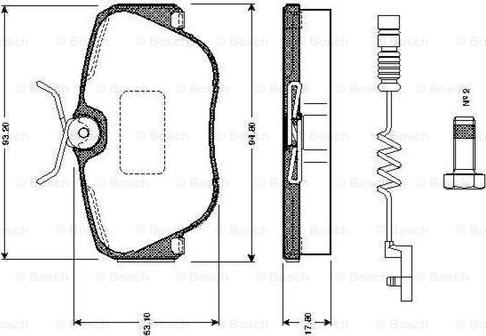 BOSCH 0 986 TB2 015 - Bremsbelagsatz, Scheibenbremse alexcarstop-ersatzteile.com