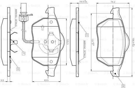 BOSCH 0 986 TB2 018 - Bremsbelagsatz, Scheibenbremse alexcarstop-ersatzteile.com