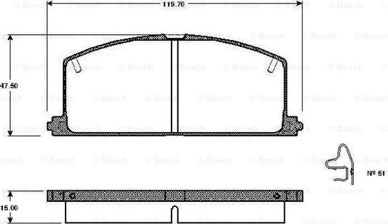 BOSCH 0 986 TB2 086 - Bremsbelagsatz, Scheibenbremse alexcarstop-ersatzteile.com