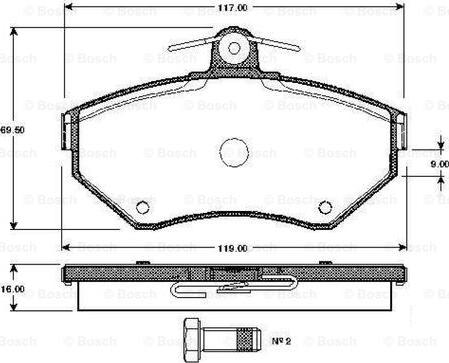 BOSCH 0 986 TB2 039 - Bremsbelagsatz, Scheibenbremse alexcarstop-ersatzteile.com