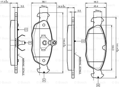 BOSCH 0 986 TB2 021 - Bremsbelagsatz, Scheibenbremse alexcarstop-ersatzteile.com