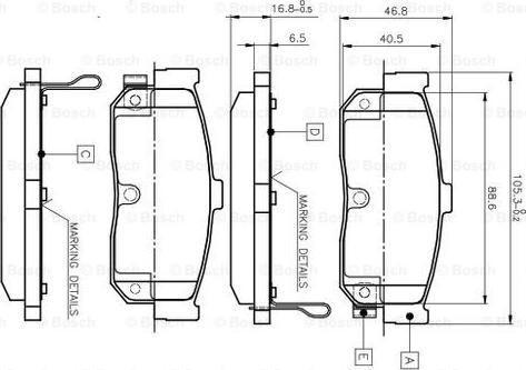 BOSCH 0 986 TB2 199 - Bremsbelagsatz, Scheibenbremse alexcarstop-ersatzteile.com