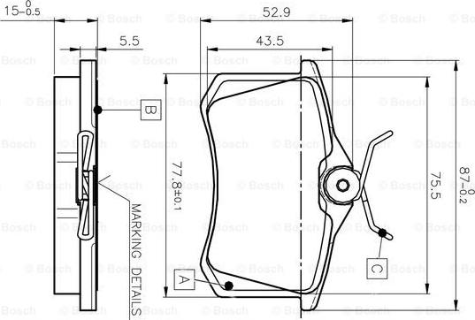 BOSCH 0 986 TB2 140 - Bremsbelagsatz, Scheibenbremse alexcarstop-ersatzteile.com