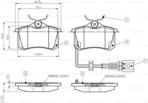 BOSCH 0 986 TB2 141 - Bremsbelagsatz, Scheibenbremse alexcarstop-ersatzteile.com