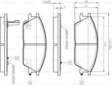 BOSCH 0 986 TB2 115 - Bremsbelagsatz, Scheibenbremse alexcarstop-ersatzteile.com