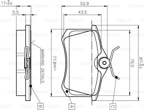 BOSCH 0 986 TB2 137 - Bremsbelagsatz, Scheibenbremse alexcarstop-ersatzteile.com