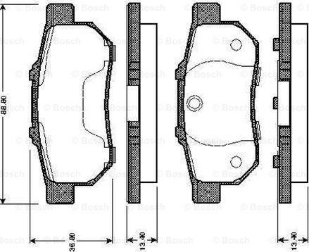 BOSCH 0 986 TB2 121 - Bremsbelagsatz, Scheibenbremse alexcarstop-ersatzteile.com