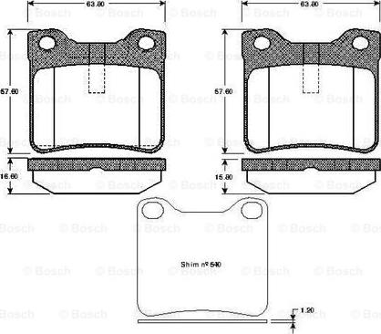 BOSCH 0 986 TB2 176 - Bremsbelagsatz, Scheibenbremse alexcarstop-ersatzteile.com