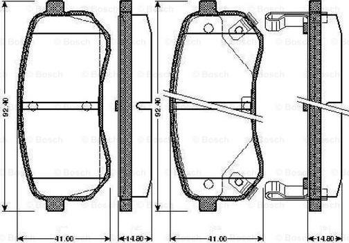 BOSCH 0 986 TB2 893 - Bremsbelagsatz, Scheibenbremse alexcarstop-ersatzteile.com