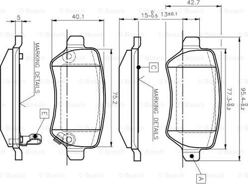 BOSCH 0 986 TB2 845 - Bremsbelagsatz, Scheibenbremse alexcarstop-ersatzteile.com