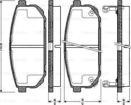 BOSCH 0 986 TB2 861 - Bremsbelagsatz, Scheibenbremse alexcarstop-ersatzteile.com