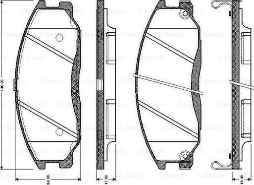 BOSCH 0 986 TB2 816 - Bremsbelagsatz, Scheibenbremse alexcarstop-ersatzteile.com