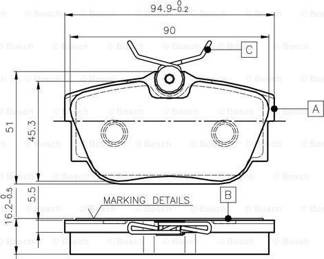 BOSCH 0 986 TB2 813 - Bremsbelagsatz, Scheibenbremse alexcarstop-ersatzteile.com