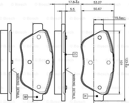 BOSCH 0 986 TB2 835 - Bremsbelagsatz, Scheibenbremse alexcarstop-ersatzteile.com