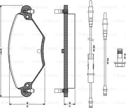 BOSCH 0 986 TB2 399 - Bremsbelagsatz, Scheibenbremse alexcarstop-ersatzteile.com