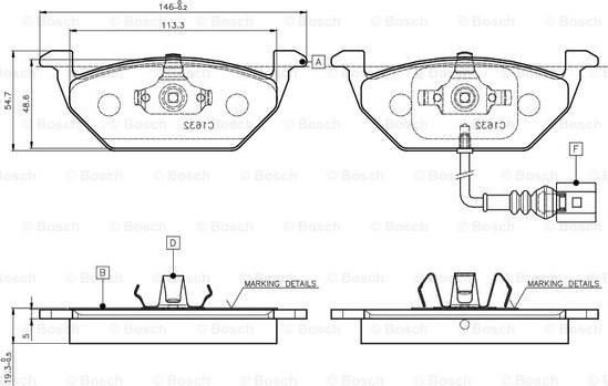 BOSCH 0 986 TB2 314 - Bremsbelagsatz, Scheibenbremse alexcarstop-ersatzteile.com