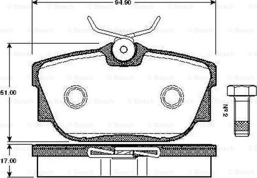 BOSCH 0 986 TB2 375 - Bremsbelagsatz, Scheibenbremse alexcarstop-ersatzteile.com