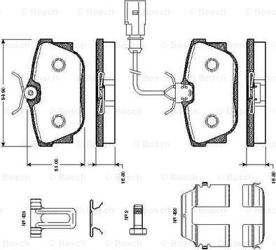 BOSCH 0 986 TB2 376 - Bremsbelagsatz, Scheibenbremse alexcarstop-ersatzteile.com