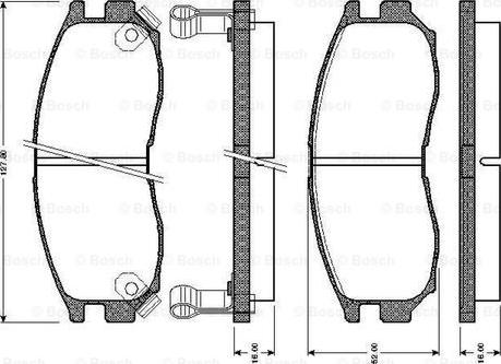 BOSCH 0 986 TB2 250 - Bremsbelagsatz, Scheibenbremse alexcarstop-ersatzteile.com