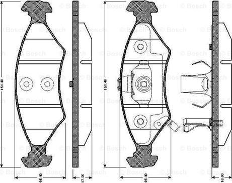 BOSCH 0 986 TB2 267 - Bremsbelagsatz, Scheibenbremse alexcarstop-ersatzteile.com