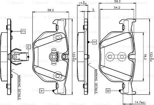 BOSCH 0 986 TB2 207 - Bremsbelagsatz, Scheibenbremse alexcarstop-ersatzteile.com