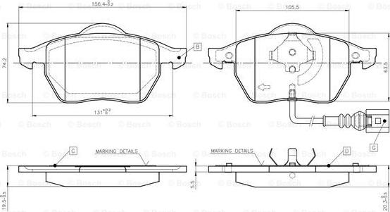 BOSCH 0 986 TB2 216 - Bremsbelagsatz, Scheibenbremse alexcarstop-ersatzteile.com