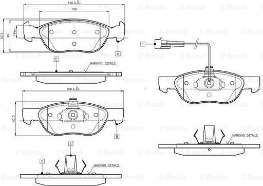 BOSCH 0 986 TB2 282 - Bremsbelagsatz, Scheibenbremse alexcarstop-ersatzteile.com