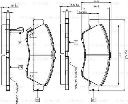 BOSCH 0 986 TB2 233 - Bremsbelagsatz, Scheibenbremse alexcarstop-ersatzteile.com