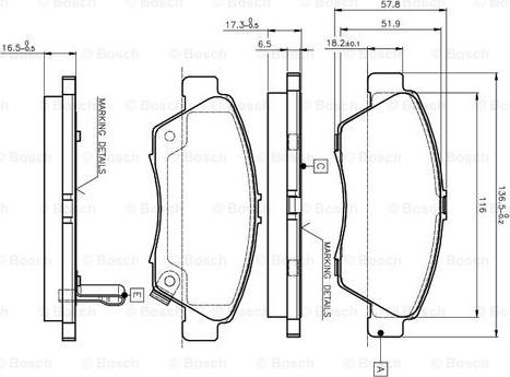 BOSCH 0 986 TB2 232 - Bremsbelagsatz, Scheibenbremse alexcarstop-ersatzteile.com