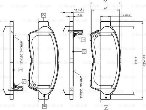 BOSCH 0 986 TB2 222 - Bremsbelagsatz, Scheibenbremse alexcarstop-ersatzteile.com