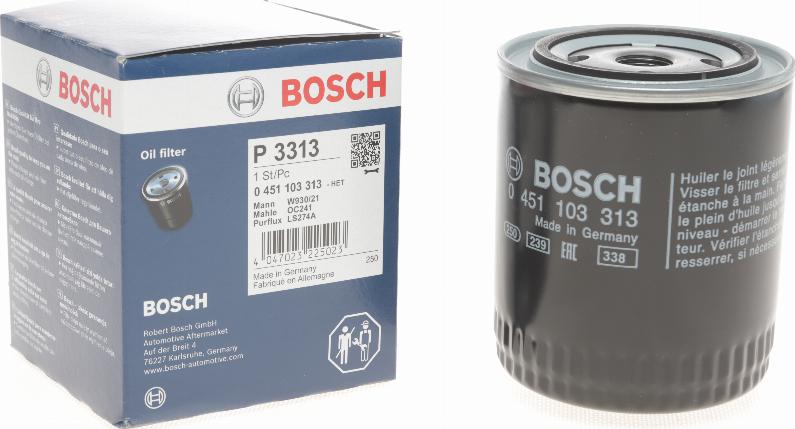 BOSCH 0 451 103 313 - Ölfilter alexcarstop-ersatzteile.com