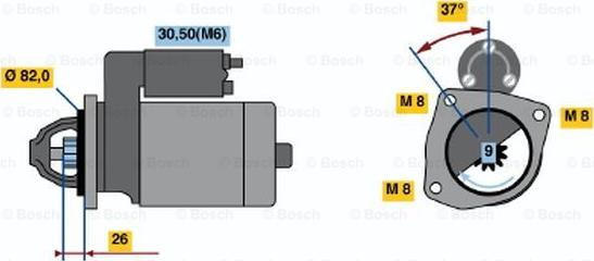 BOSCH 0 001 109 334 - Starter alexcarstop-ersatzteile.com