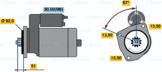 BOSCH 0 001 330 008 - Starter alexcarstop-ersatzteile.com