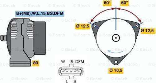 BOSCH 0 124 555 041 - Generator alexcarstop-ersatzteile.com