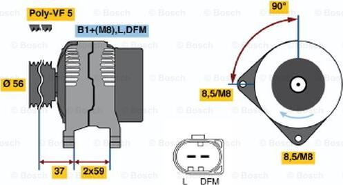 BOSCH 0 124 515 026 - Generator alexcarstop-ersatzteile.com